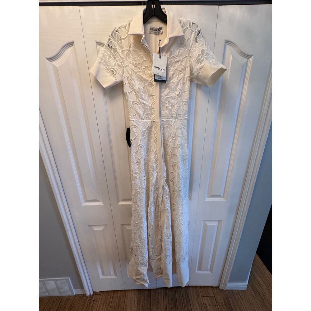 Chiara Boni La Petite Robe Feria Eyelace Long Dress Cream Floral Lace Maxi 2